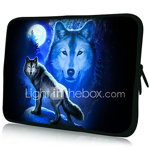 Night WolfPattern Nylon Material Waterproof Sleeve Case for 11/13/15 LaptopTablet