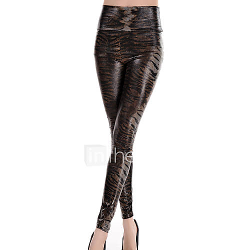 High Waist Snake Texture Metallic Legging(Hip90 104cm Length105cm)