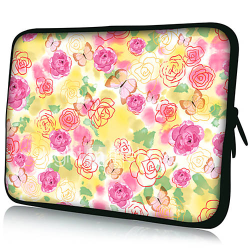 Beautiful FlowersPattern Nylon Material Waterproof Sleeve Case for 11/13/15 LaptopTablet