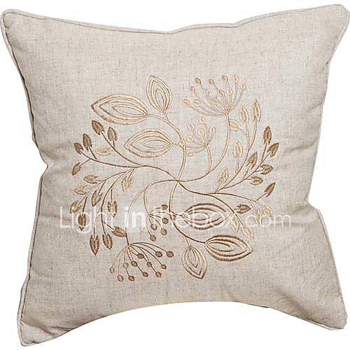 Embroidery Linen Decorative Pillow Cover   Three Colors Available