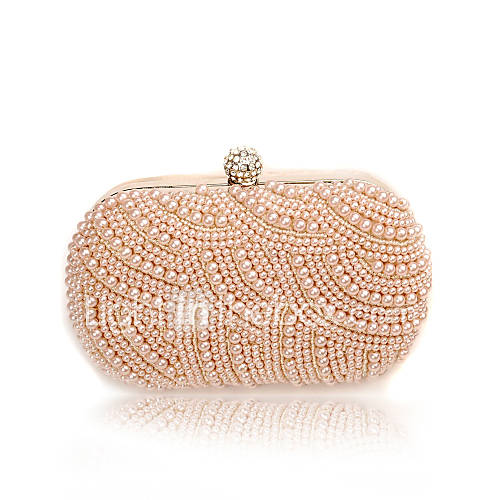 Charming Satin with Pearls Evening Handbag/Clutches(More Colors)