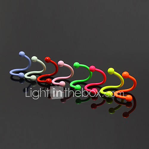 Fluorescent Color Medical Steel S Shape Body Jewerly(1PCS Random Colors)