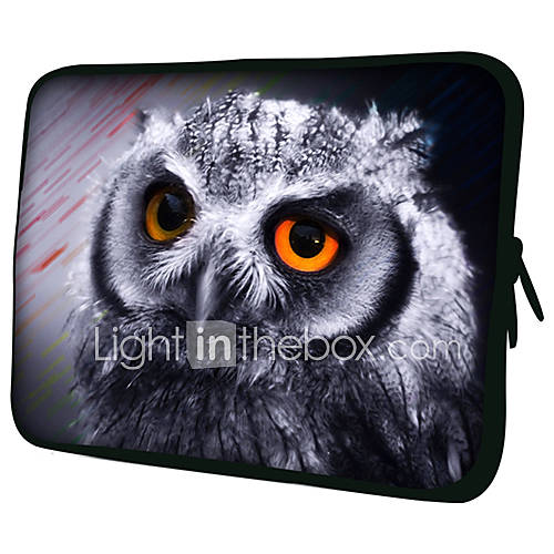 Gray OwlPattern Nylon Material Waterproof Sleeve Case for 11/13/15 LaptopTablet