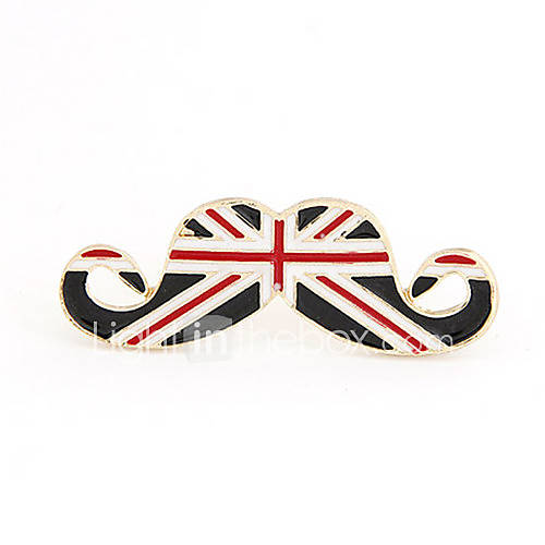 Alloy Acrylic Zircon Mustache UK Flag Pattern Ring (Assorted Colors)