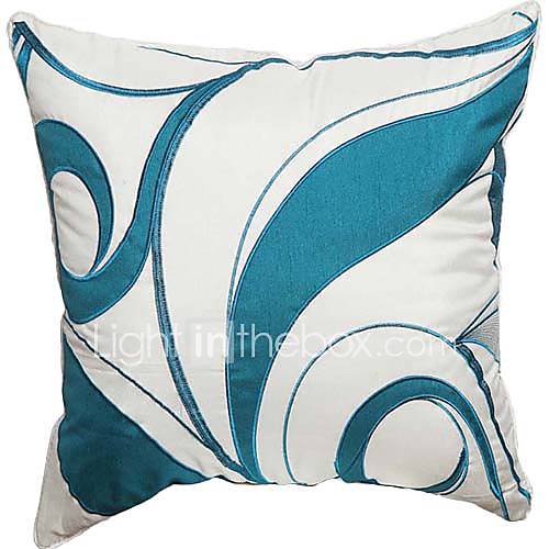 Stylish Leaves Embroidery Polyester Decorative Pillow Cover