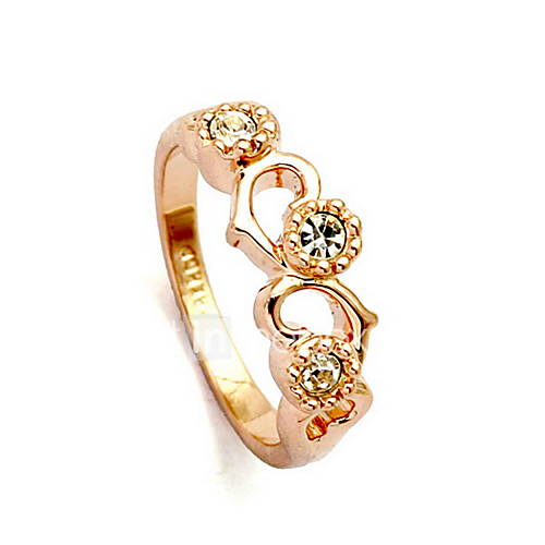 Alloy Zircon Hollow out Heart Pattern Ring (Assorted Colors)