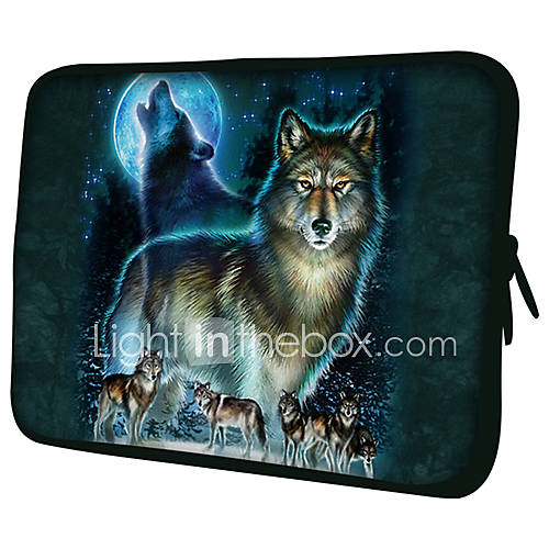 Couple of WolvesPattern Nylon Material Waterproof Sleeve Case for 11/13/15 LaptopTablet