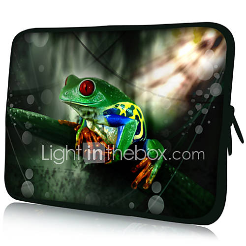 Little Green FrogPattern Nylon Material Waterproof Sleeve Case for 11/13/15 LaptopTablet