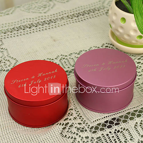 Personalized Round Favor Tin   Set of 12 (More Colors)