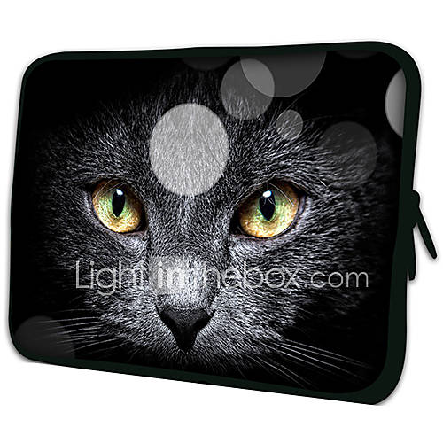 Black Cat FacePattern Nylon Material Waterproof Sleeve Case for 11/13/15 LaptopTablet