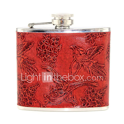 Flower And Bird Design 5 oz Flask