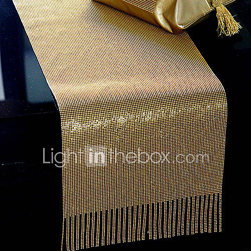 Modern Luxury Golden Table Runner with Tassels