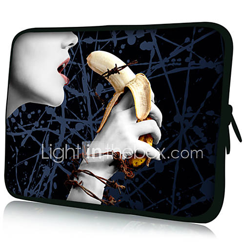 Eat BananaPattern Nylon Material Waterproof Sleeve Case for 11/13/15 LaptopTablet