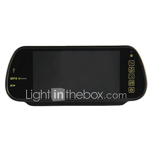 Rear View Mirror 7 TFT LCD Anti Glare Monitor with FM,Speaker,USB,SD,Mp5 Player