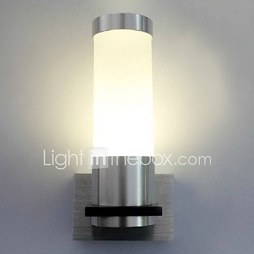 1W Modern Led Wall Light with Cylinder Brushed Aluminium Body