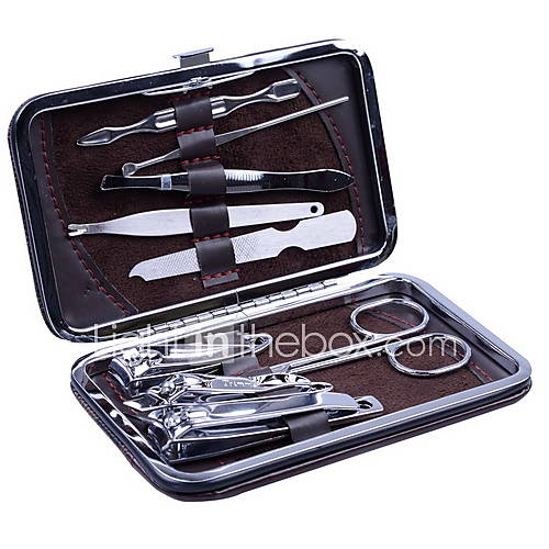 9 PCS PU Stainless Steel Nail Clippers Manicure Kit