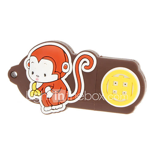 4GB Brown Monkey Pattern with Terrestrial Branch USB2.0 Flash Drive