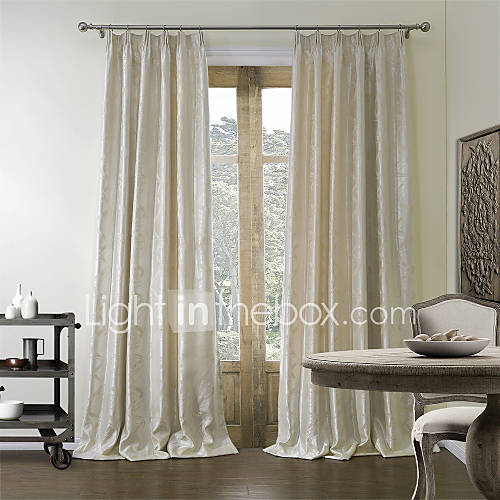 (Two Panels) Barroco Jacquard Curve Lined Curtain