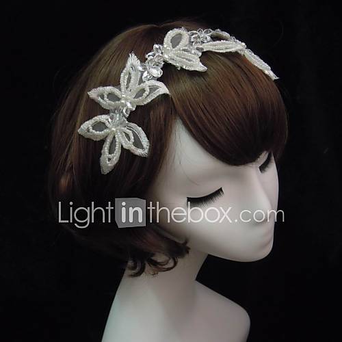 Elegant Lace With Pearl/Rhinestone Womens Headbands