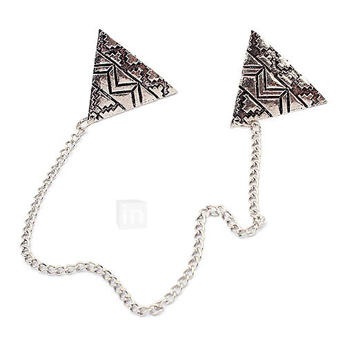 Vintage Alloy Triangle Pattern Tassels Brooch