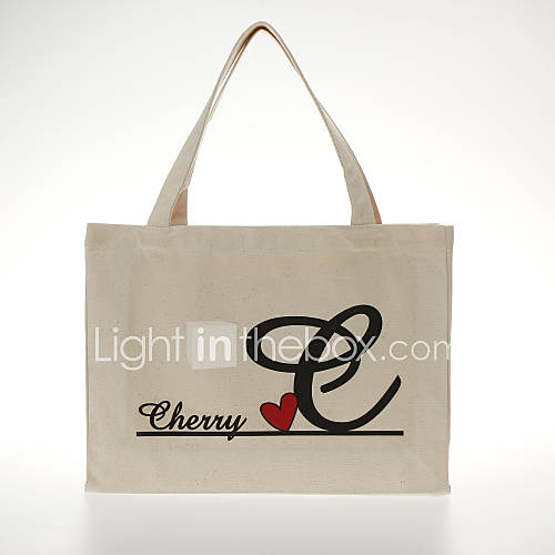 Personalized Canvas Bag   Red Heart