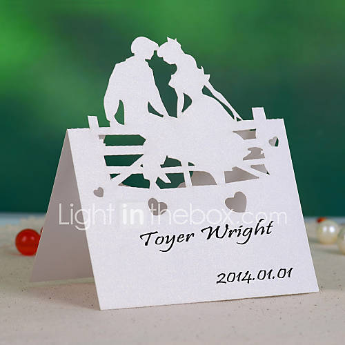 BrideGroom Hollow out Place Card (Set of 12)