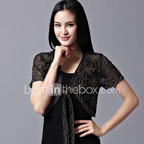 Beautiful Short Sleeve Tulle Evening/Casual Wrap/Jacket (More Colors)