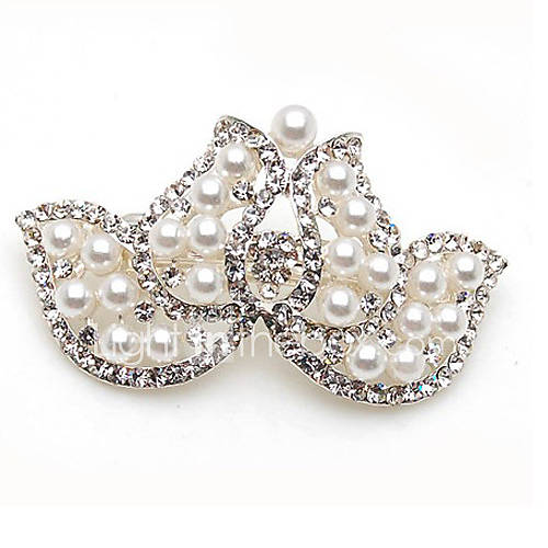 Elegant Alloy with Crystal and Pearl Wedding/Special Occasion Barrette