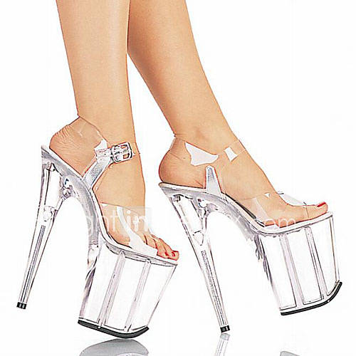 Gorgeous Transparent PVC Upper 9cm Platform 20cm Stiletto Heel Womens Sandals