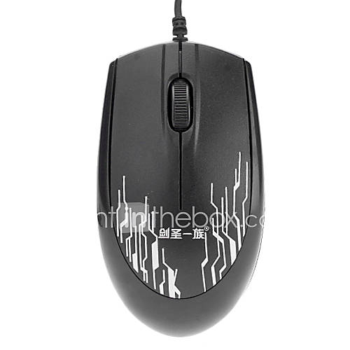Ergonomic Design Anti skidding Shockproof Drop Resistance PlugPlay Game Class Optical Mouse(Black)