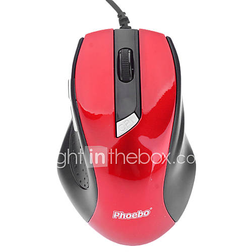 6D UV Coat PlugPlay Phoebo X6 Four DPI Shift Game Class Optical Mouse(Black)