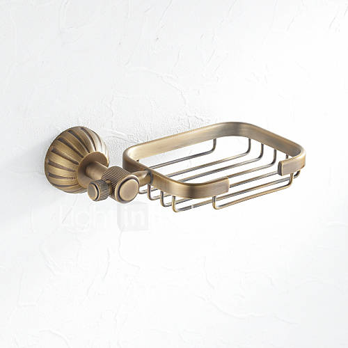 Simple Round Style Antique Brass Soap Basket Holders