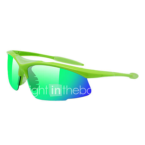 Anti UV TR90 and Polarized PC Materials Sun Glasses Goggle with Extra 4 Pairs of Lens(Green)