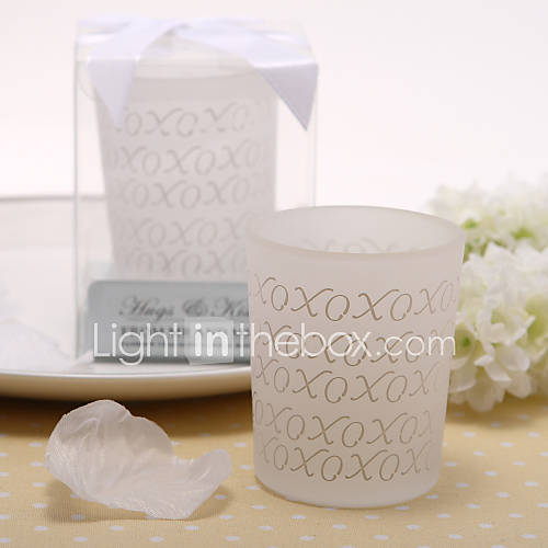 XO Glass Tealight Holder