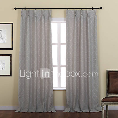 (One Pair) Mediterranean Jacquard Plaid Curtain