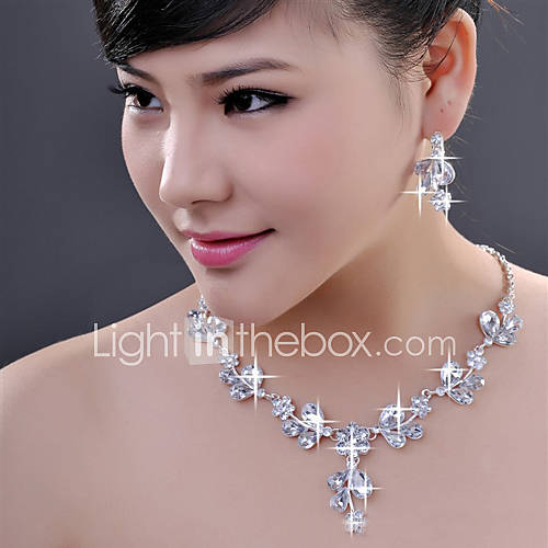 Alloy with Unique Crystal Jewelry Sets More Colors including Earrings,Necklace