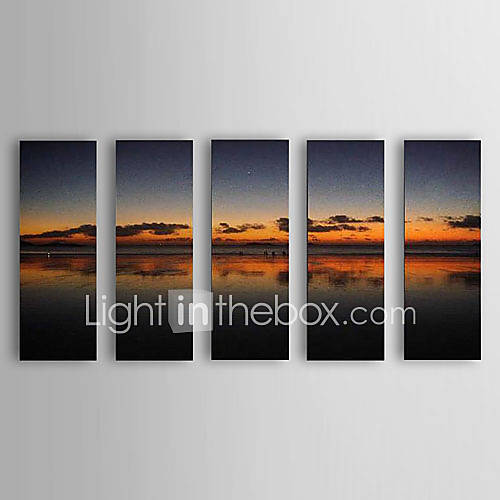 Hand Painted Oil Painting Landscape Sea with Stretched Frame Set of 5 1306 LS0322