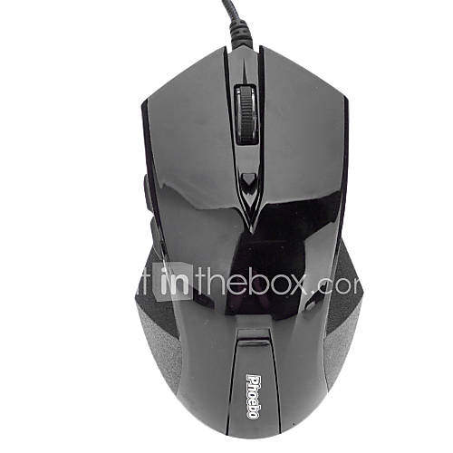 6D 10000 Franes/sec PlugPlay Phoebo AM 868 Gaming Sensor Four DPI Shift Optical Mouse(Black)