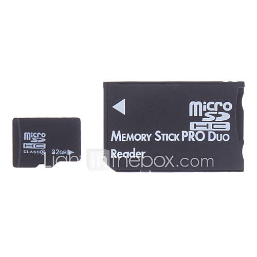 32GB Micro SD/TF SDHC Memory Card and Micro SD SDHC to MS Adapter