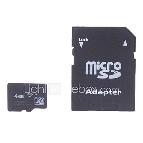 4GB Micro SD/TF SDHC Memory Card and Micro SD SDHC to SD Adapter