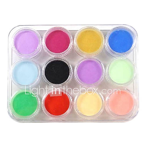 12 Color Nail Art Sculpture Carving Acrylic Powder 135g