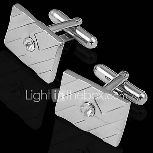 Square Cufflinks With Rhinestone