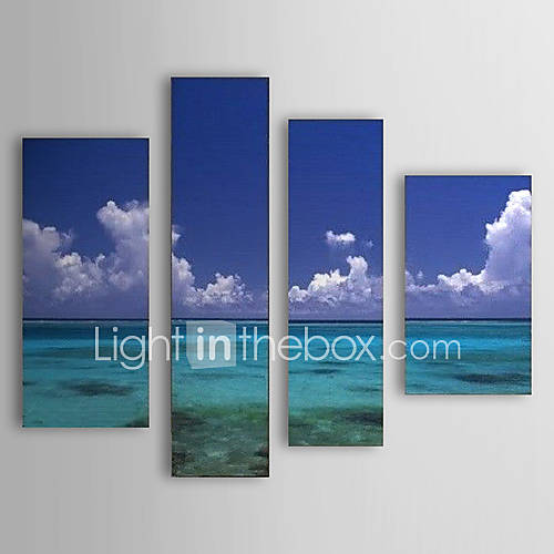 Hand Painted Oil Painting Landscape Sea and Sky Set of 4 with Stretched Frame 1307 LS0108