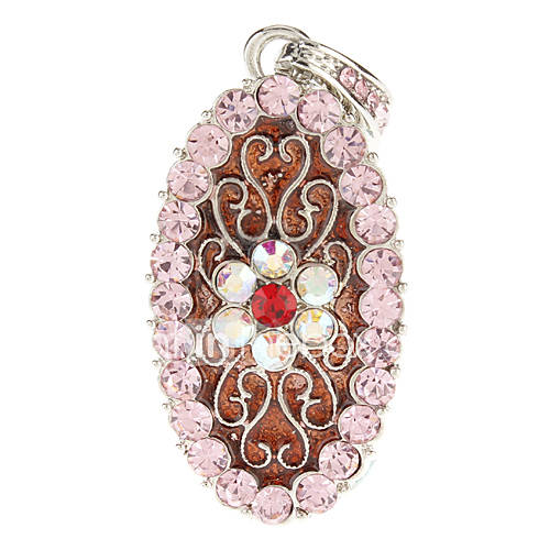 4GB Flower centered Oval shaped Metal Material USB 2.0 Flash Drive