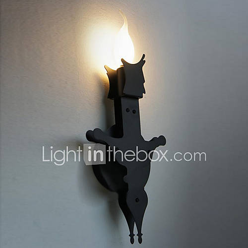 60W Modern Artistic Wall Lamp with Painting Black Metal Chande Holder Feature