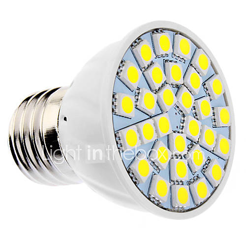 Dimmable E27 6W 30xSMD5050 400 500LM 5500 6500K Natural White Light LED Spot Bulb (85 265V)