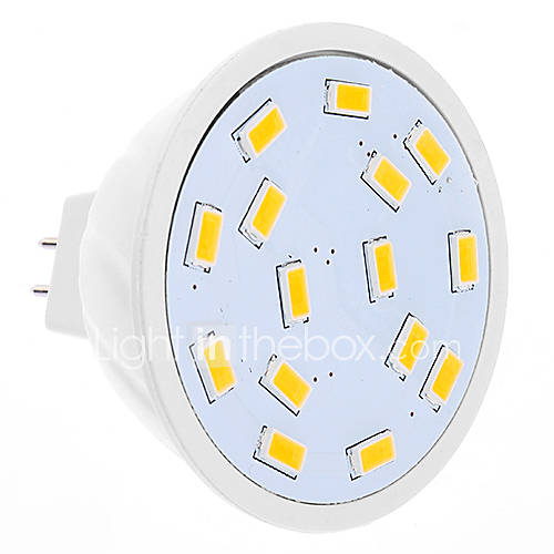 MR16 4W 15xSMD5630 280 320LM 2500 3500K Warm White Light LED Spot Bulb (12V)