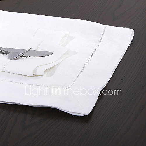 Set of 4 Washed linens Hemititch Dinner Napkin