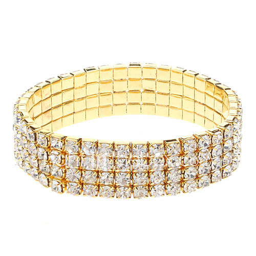 Four Rows Golden Diamond Bracelet