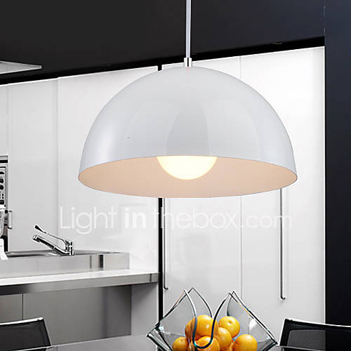 Decent Minimalist 1 Light Pendant with Semi Spherical Shade